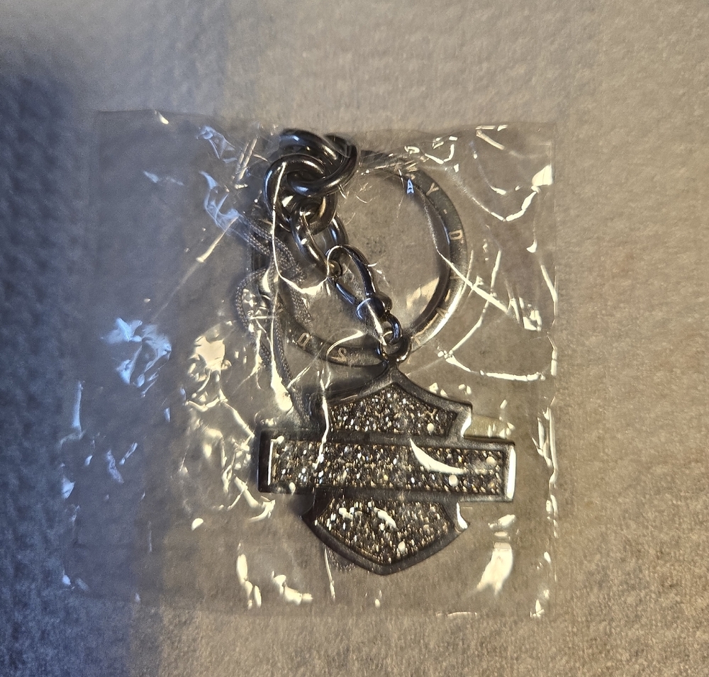Harley-Davidson Silver Key Ring w/ Swarovski Elements
